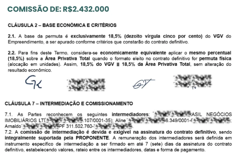 Comissão de R$2.432.000 — Cláusula 2 Base Econômica